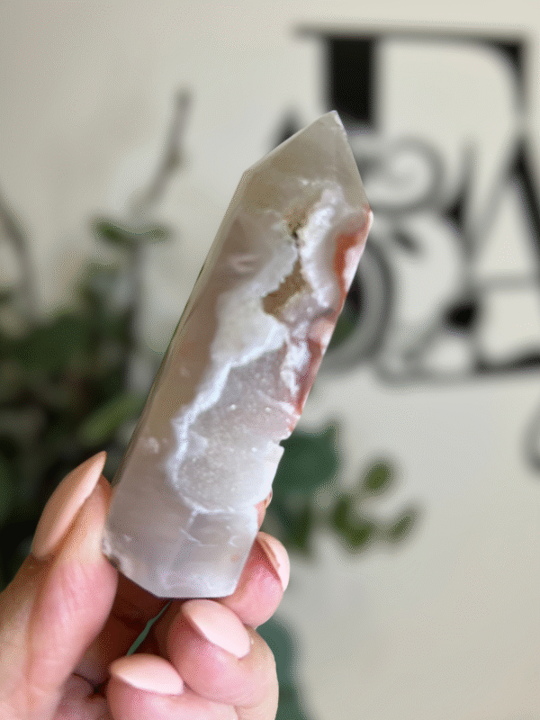 Brazilian Flower Agate Tower 8cm