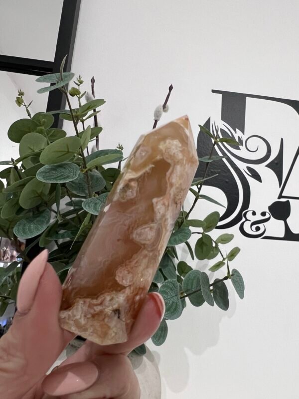 Brazilian Flower Agate Tower 78g