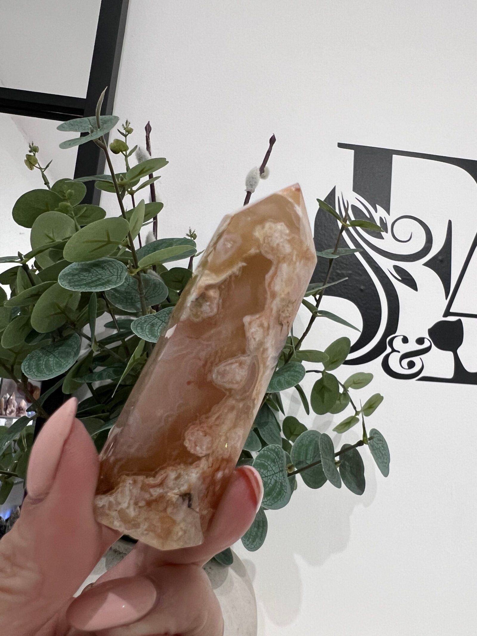 Brazilian Flower Agate Tower 78g