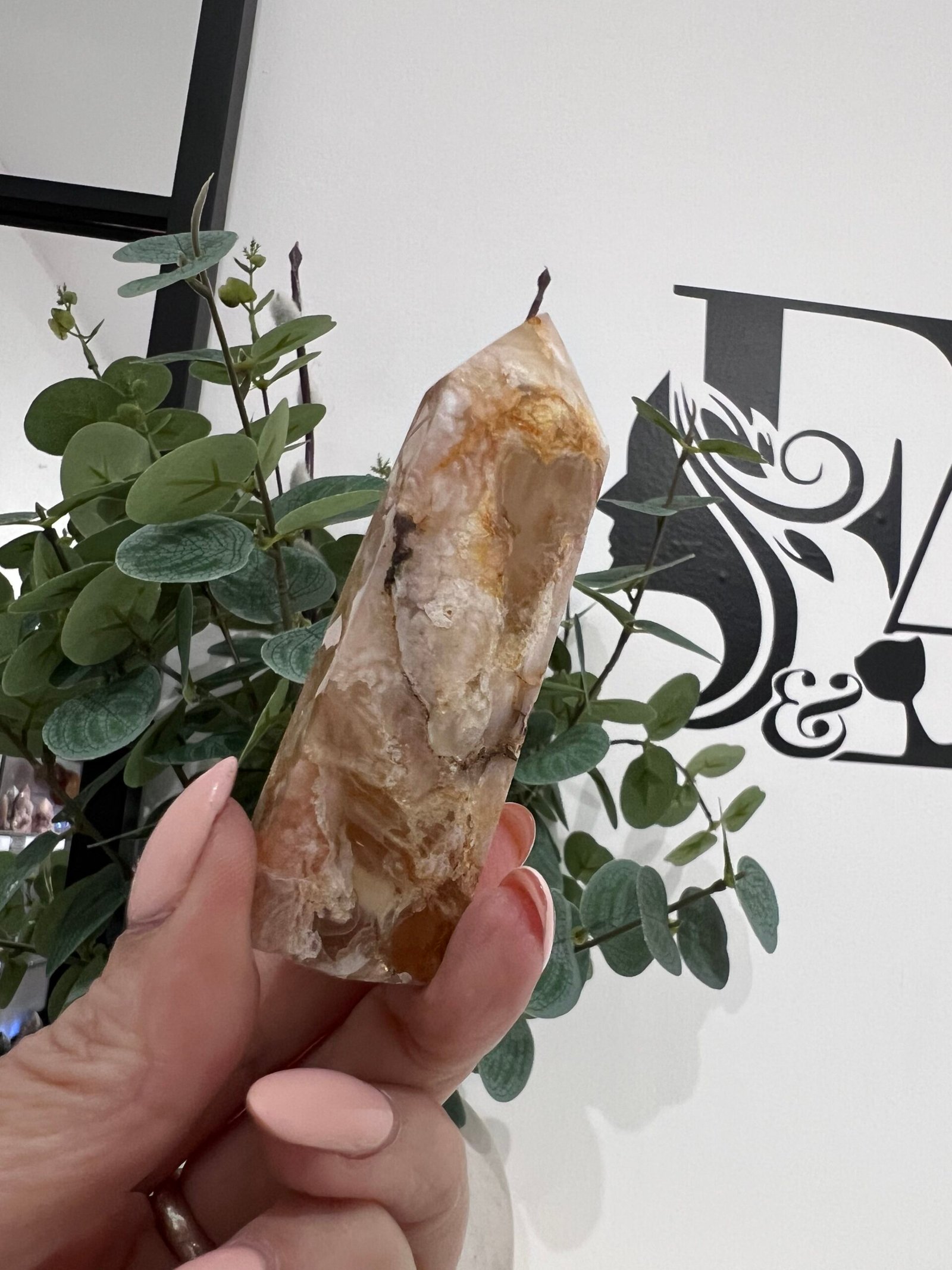 Brazilian Flower Agate Tower 78g - Image 3