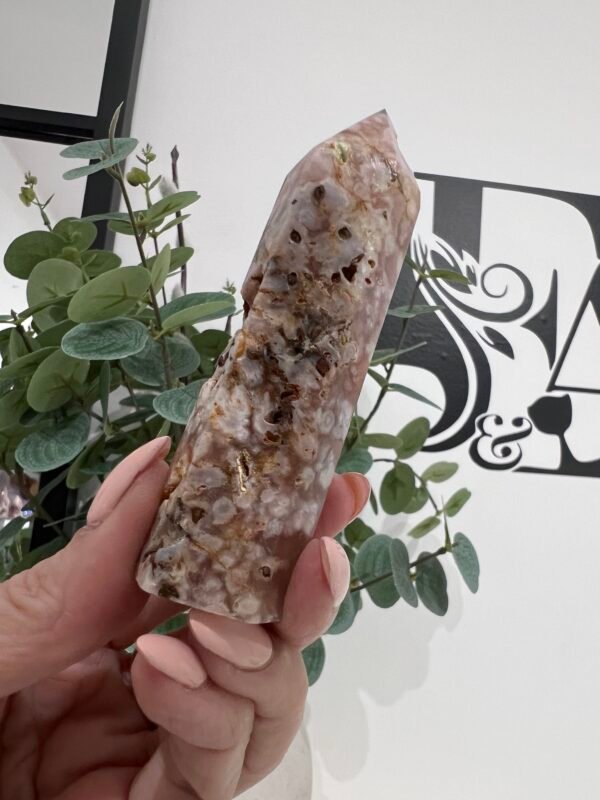 Brazilian Flower Agate Tower 9cm