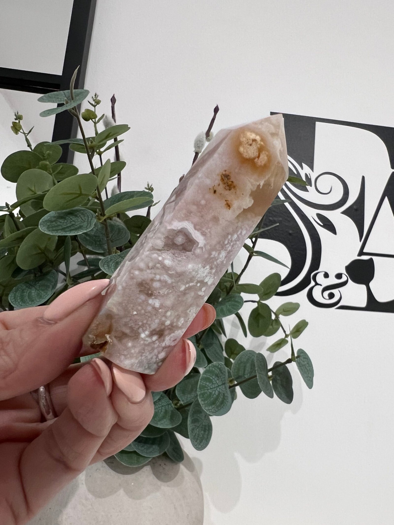 Brazilian Flower Agate Tower 82g - Image 3