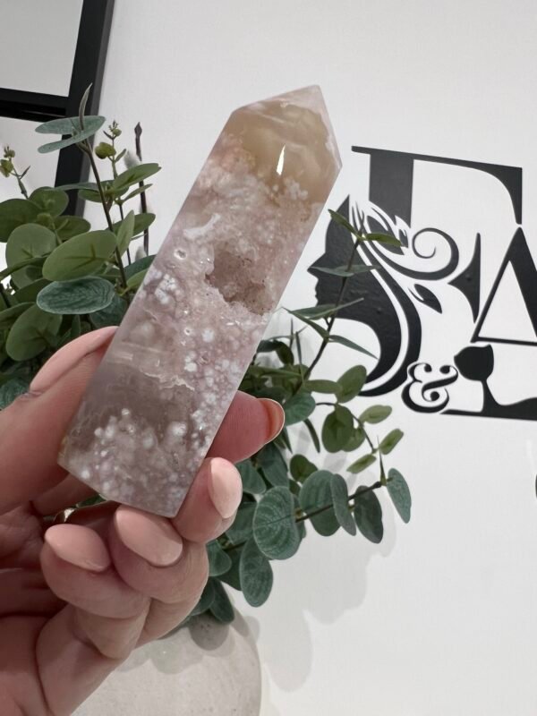 Brazilian Flower Agate Tower 82g