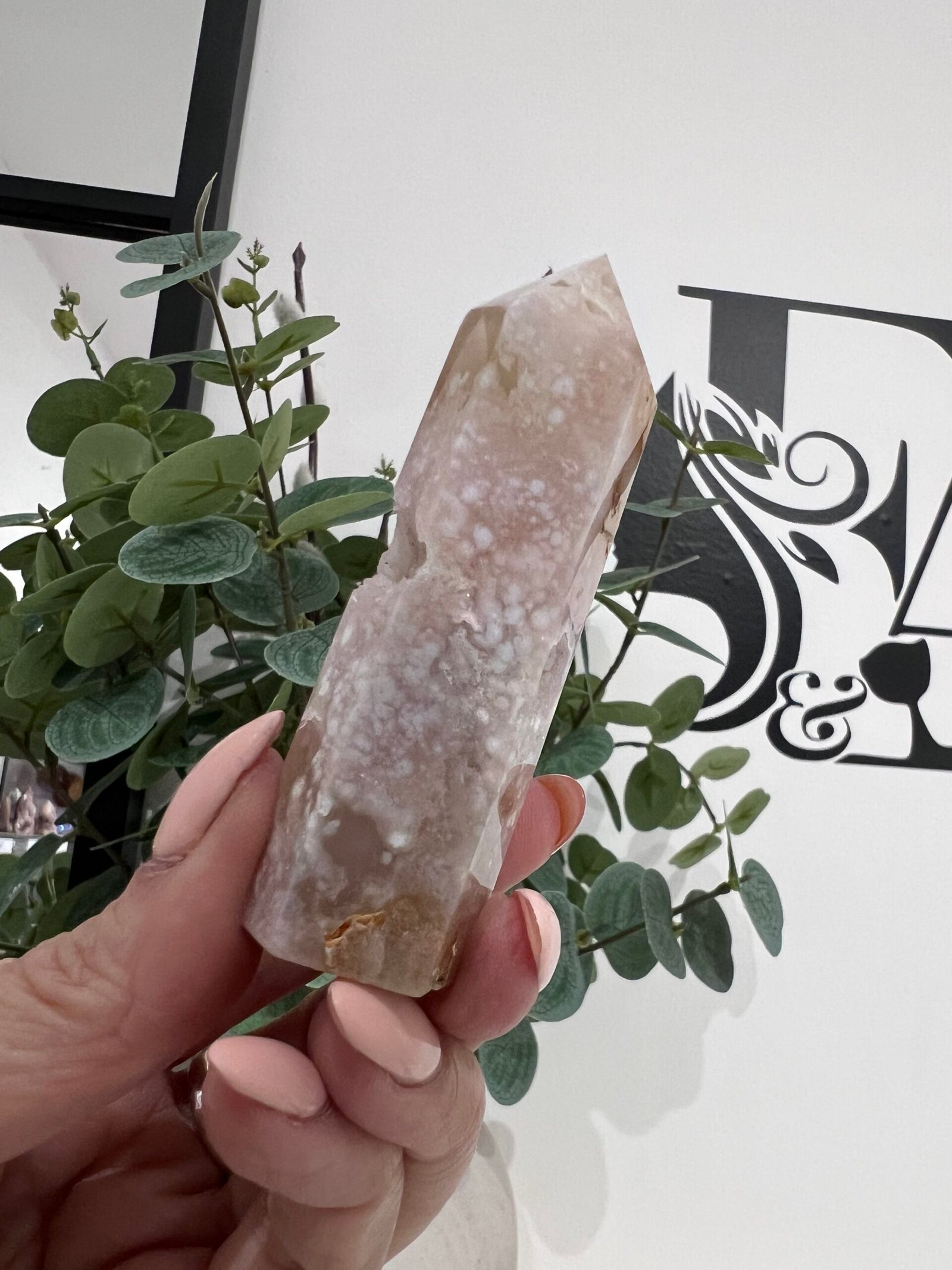 Brazilian Flower Agate Tower 82g - Image 6