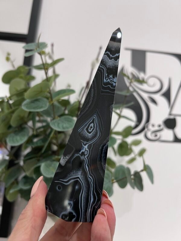 Black Agate Obelisk (229g)