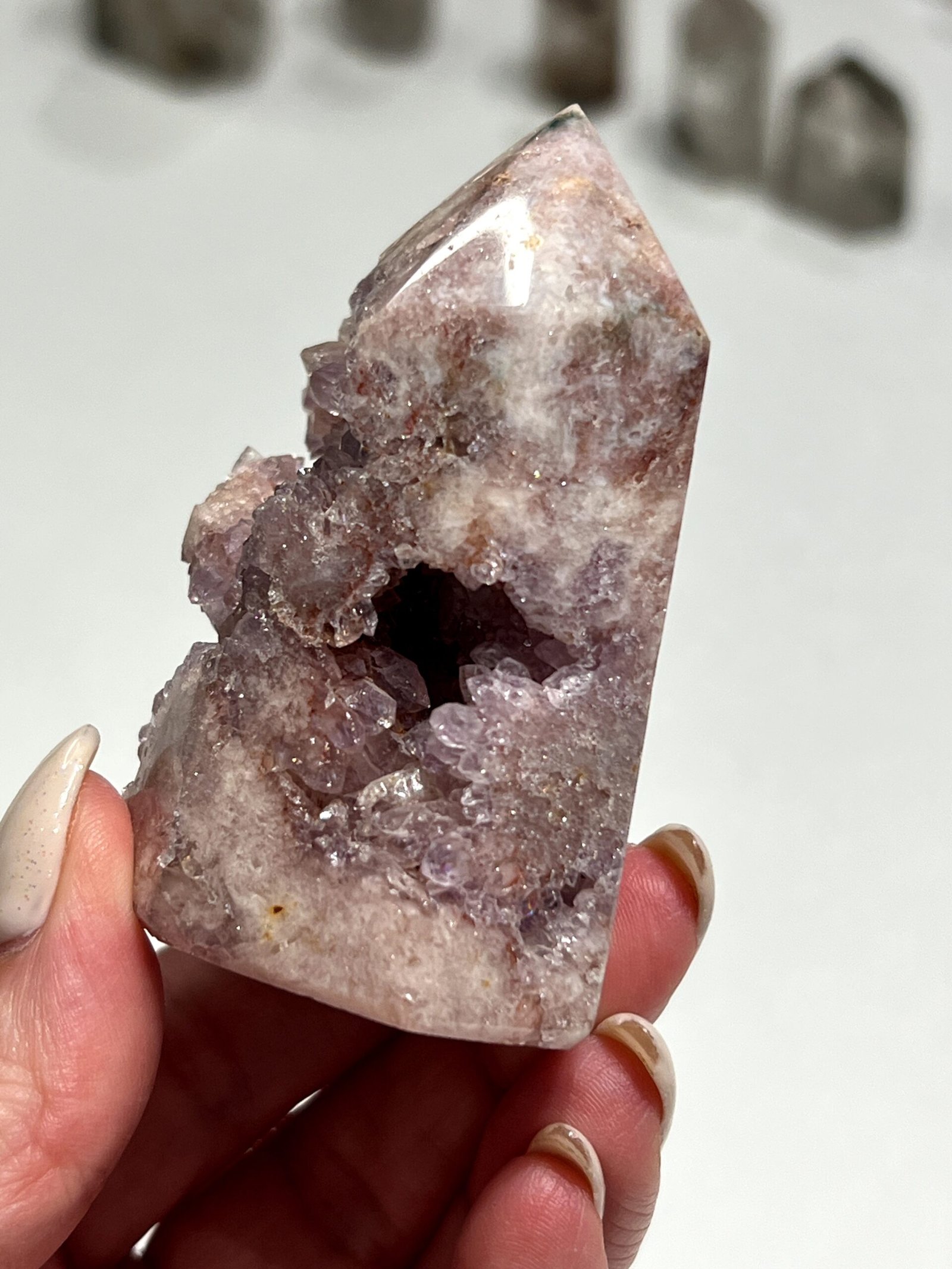 Drusy Pink Amethyst Tower 7cm - Image 2