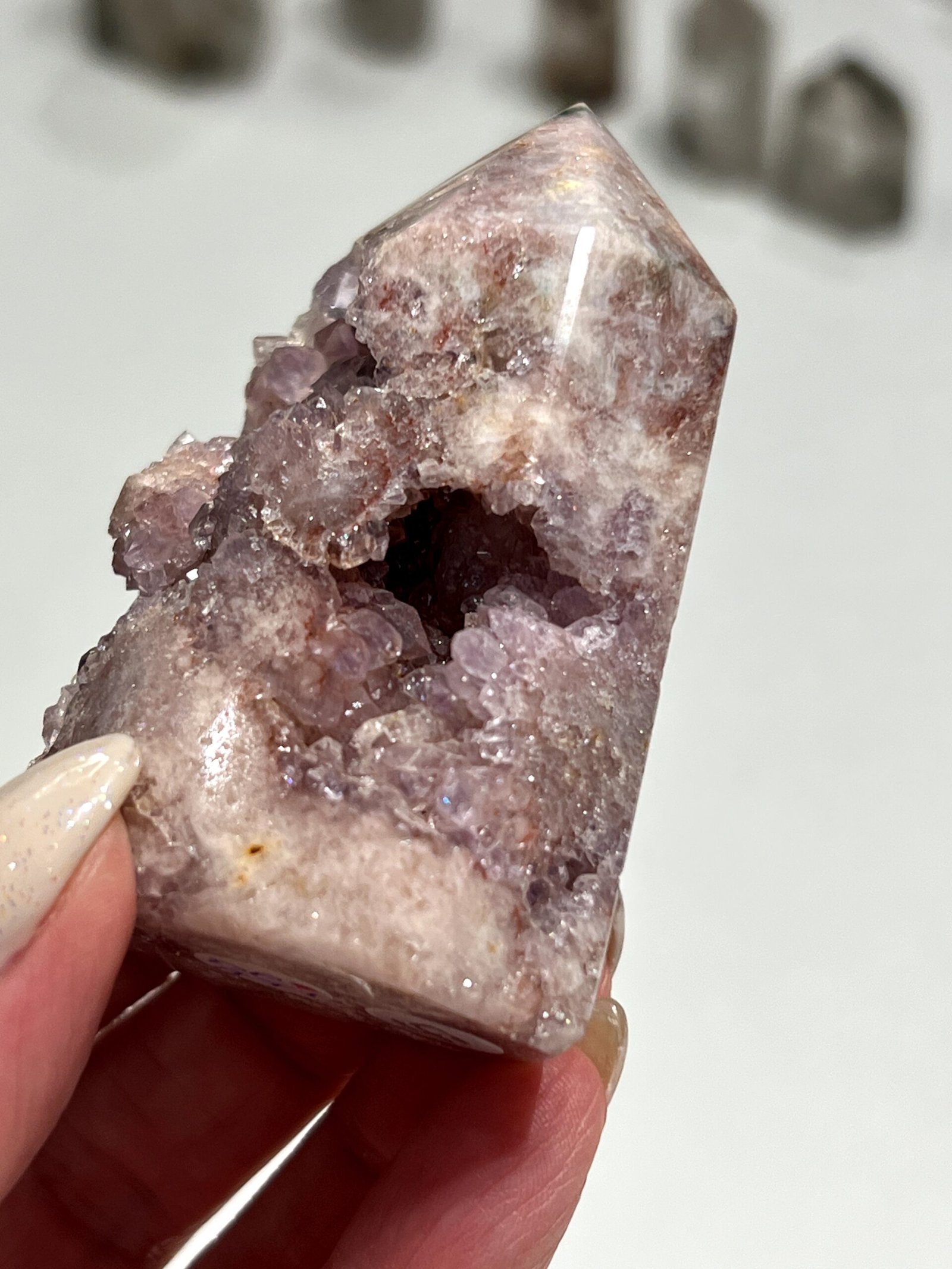 Drusy Pink Amethyst Tower 7cm - Image 3