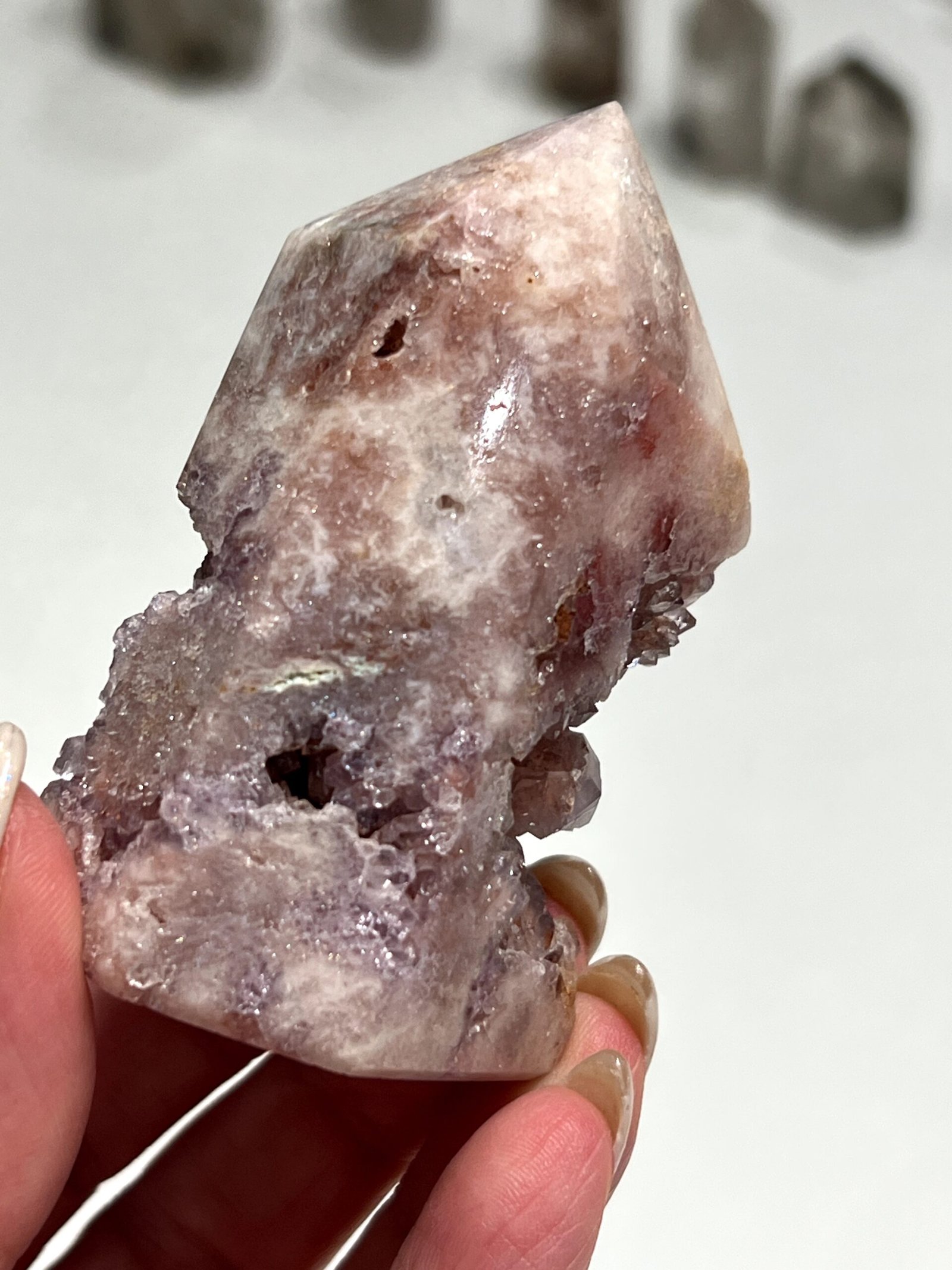 Drusy Pink Amethyst Tower 7cm - Image 4