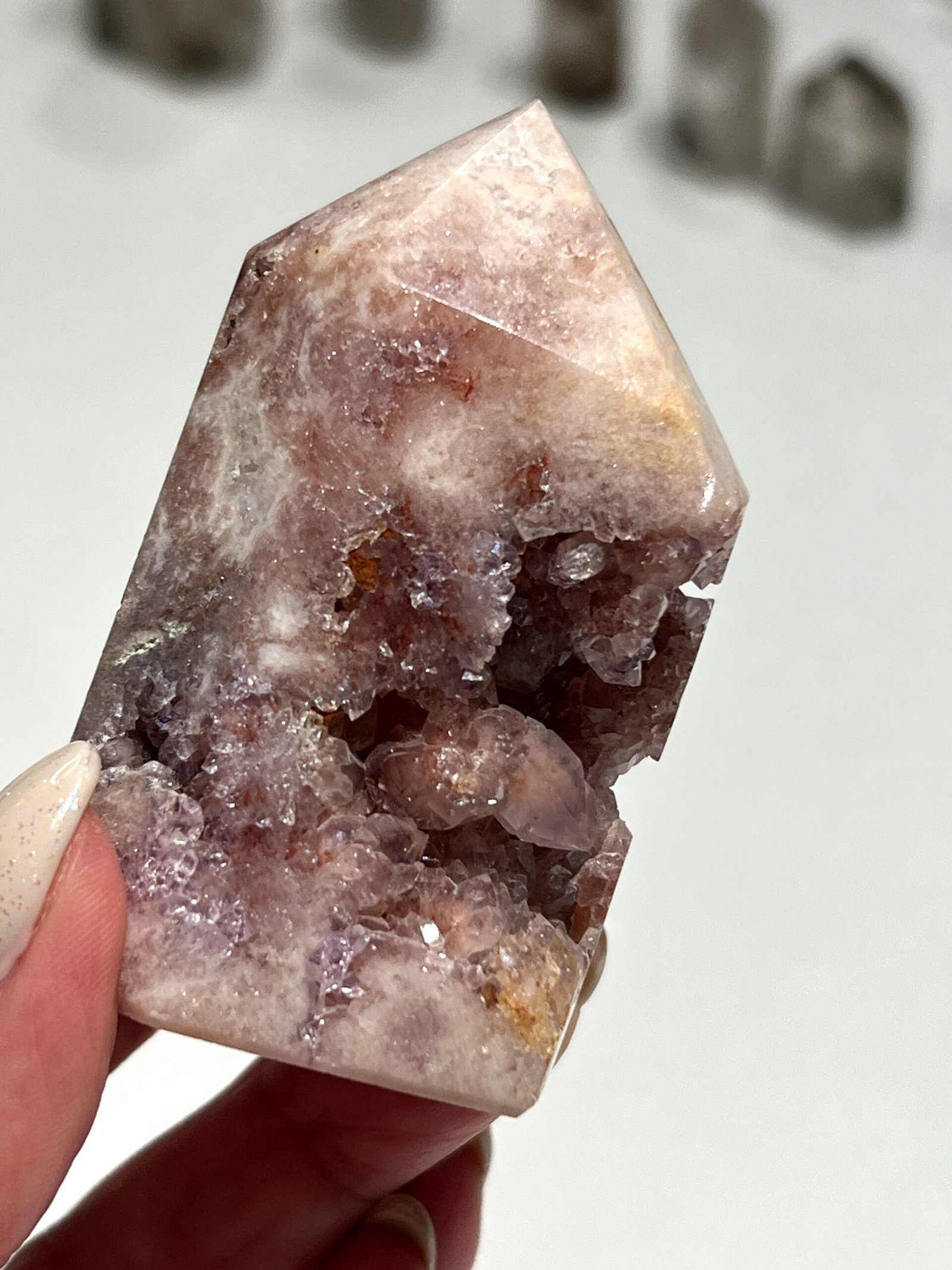 Drusy Pink Amethyst Tower 7cm - Image 7